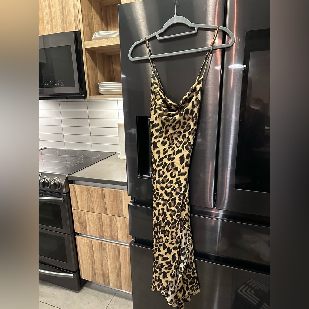 ASTR Cowl Neck Leopard Dress